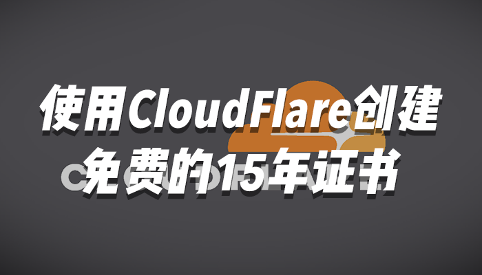 使用CloudFlare和NPM创建免费的15年证书