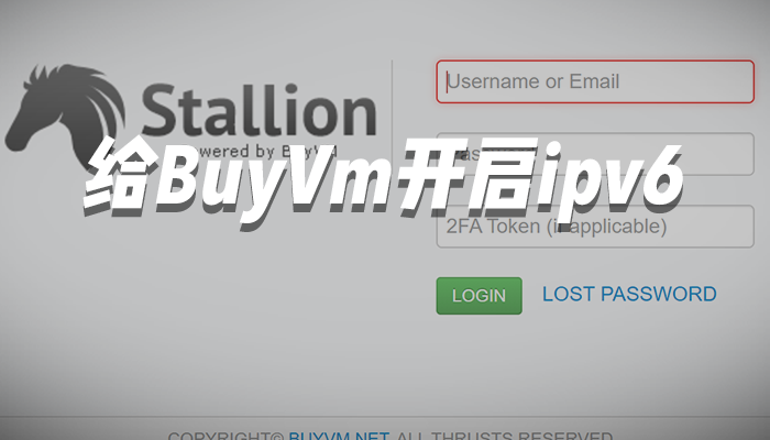 给BuyVm开启ipv6